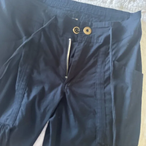 XCVI Navy Blue gathered and flared Pants - Picture 7 of 12
